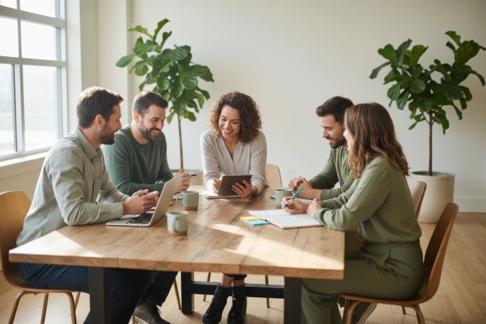 AI Generated Photorealistic team collaboration - people over process